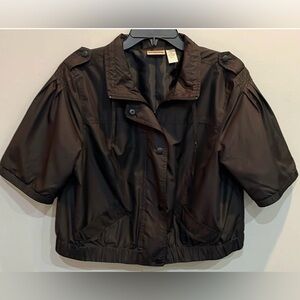 Chico’s Lightweight Black Short-Sleeve Jacket, Size 2 Medium Large